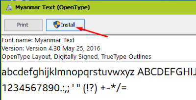arial zawgyi font for window 10 64 bit